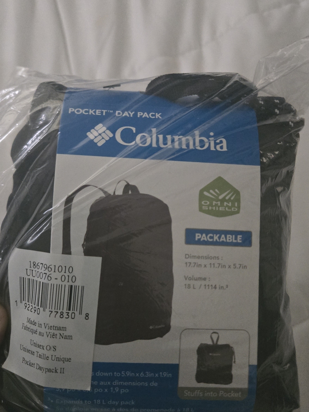 Columbia Packable Day Pack - Black - Picture 2 of 3
